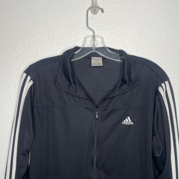 Adidas Mens Jacket Size M Black Full Zip Long Sleeve Unlined Track Jacket - Picture 7 of 14